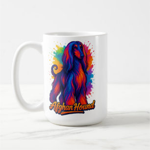 Afghan Hound Pop Art – Vibrant Colorful Dog Coffee Mug