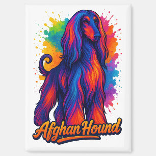 Afghan Hound Pop Art – Vibrant Colorful Dog Magnet