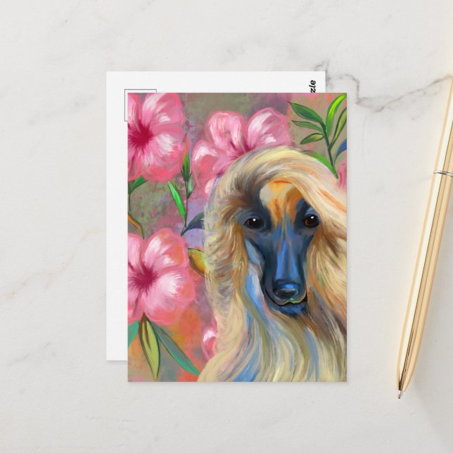 Afghan Hound    Postcard (Front/Back In Situ)