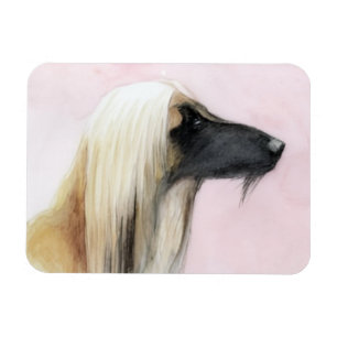 Afghan Hound Profile Dog Art Greeting Card 5x7 Magnet