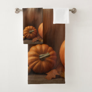 afghan hound Puppy Autumn Delight Pumpkin Bath Towel Set