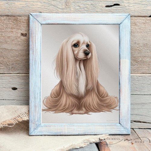 Afghan Hound Puppy Dog Graphic Nursery Art  Poster