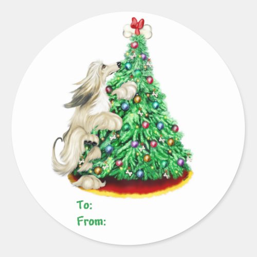 Afghan Hound Reach Goals Cream Gift Tags