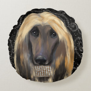 AFGHAN HOUND ROUND PILLOW
