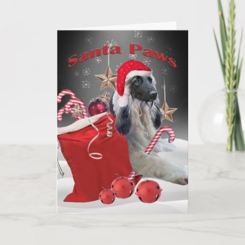 Afghan Hound Santa Paws Cards