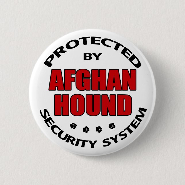 Afghan Hound Security Button (Front)