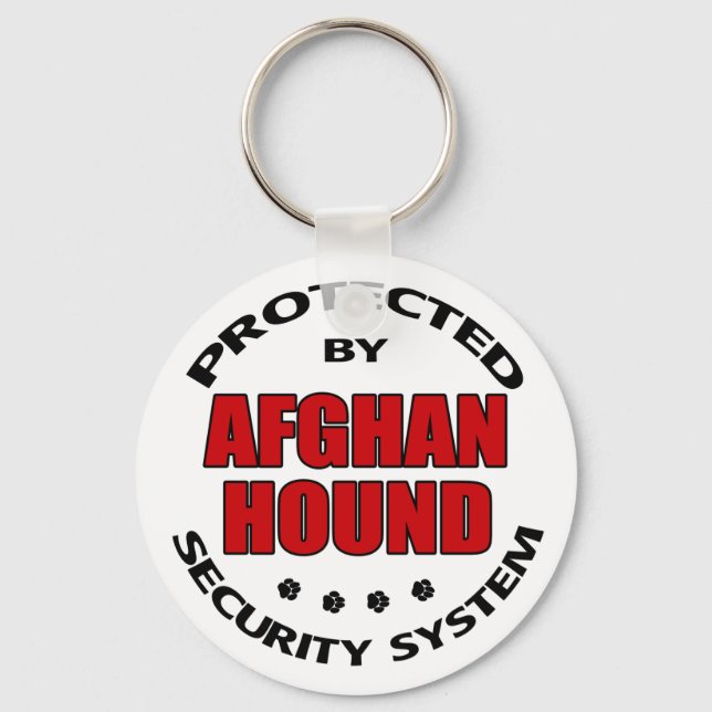 Afghan Hound Security Keychain (Front)