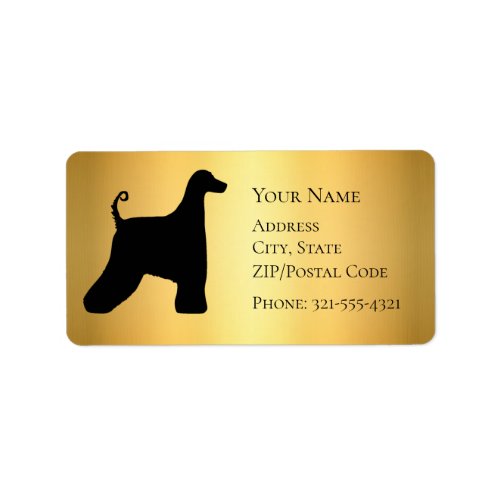 Afghan Hound  Silhouette Label