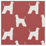 Afghan Hound Silhouettes Red and White Patterned Fabric