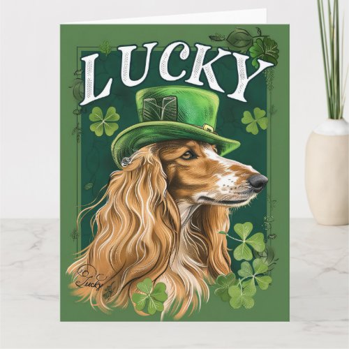 Afghan Hound St Patricks Day Card