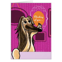 Afghan Hound Thinking of You Card