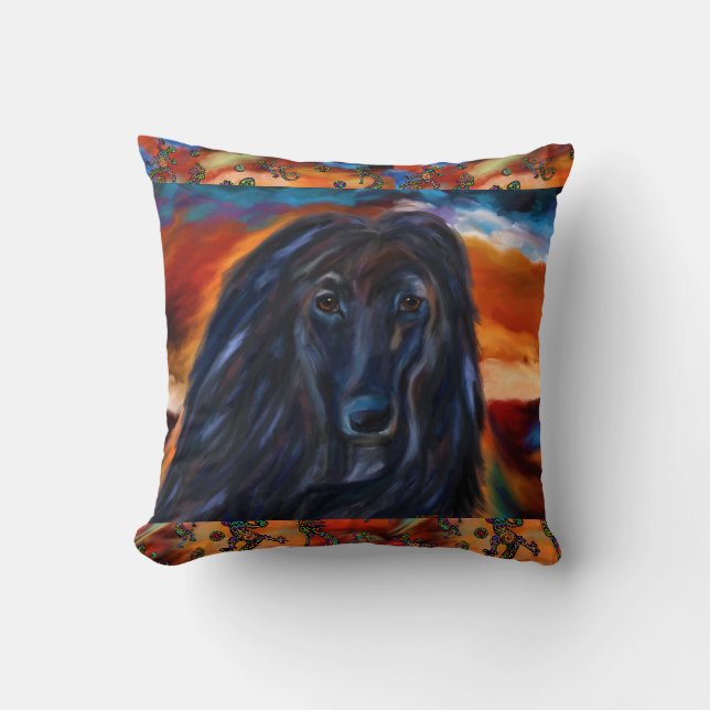 Afghan Hound  Throw Pillow (Front)