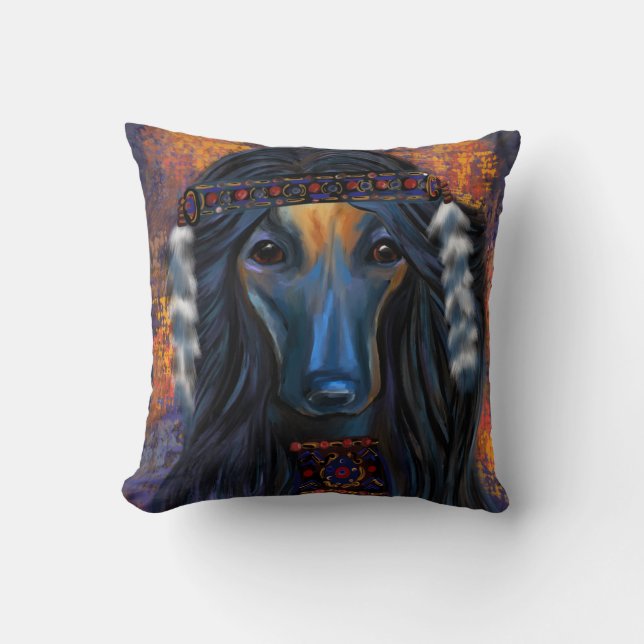 Afghan Hound       Throw Pillow (Front)