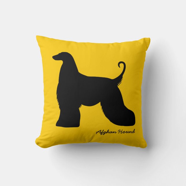 Afghan Hound Throw Pillow (Front)