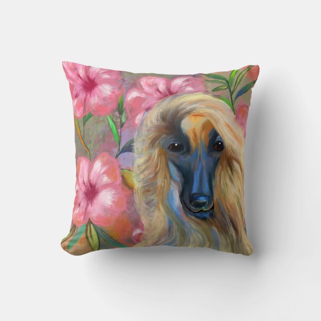 Afghan Hound    Throw Pillow (Front)