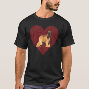 Afghan Hound Valentines Day Dog Love Fingerprint T-Shirt