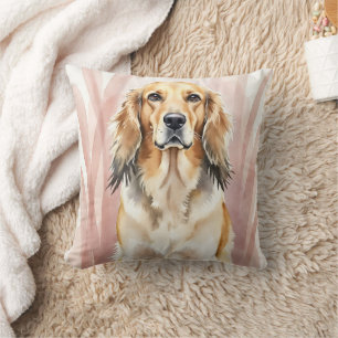 Afghan Hound Watercolor Elegant Wave Art Throw Pillow