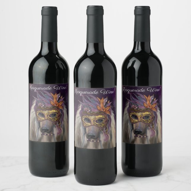 Afghan Hound Wine Label (Bottles)