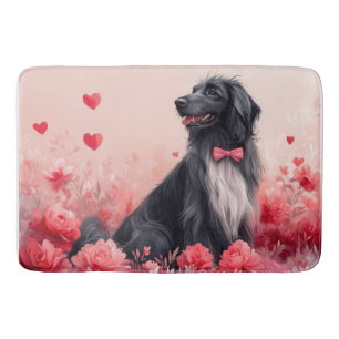 Afghan Hound with Roses - Valentine's Day  Bath Mat
