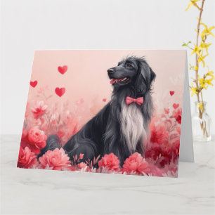 Afghan Hound with Roses - Valentine's Day Card