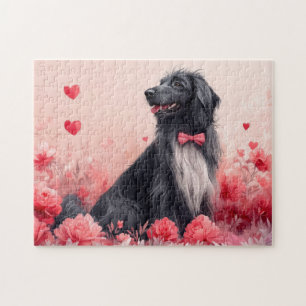 Afghan Hound with Roses - Valentine's Day Jigsaw Puzzle