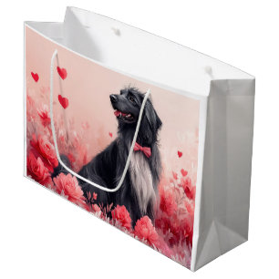 Afghan Hound with Roses - Valentine's Day Large Gift Bag