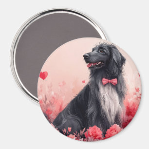 Afghan Hound with Roses - Valentine's Day Magnet