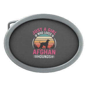 Afghan Hounds Retro Sunset Dog Lover Belt Buckle