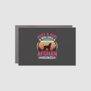 Afghan Hounds Retro Sunset Dog Lover Car Magnet