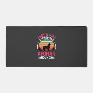 Afghan Hounds Retro Sunset Dog Lover Desk Mat