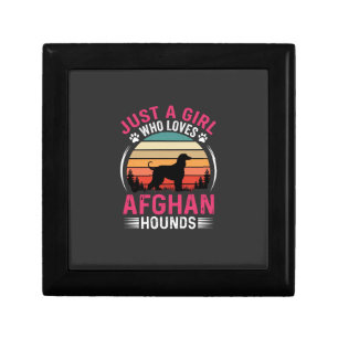 Afghan Hounds Retro Sunset Dog Lover Gift Box
