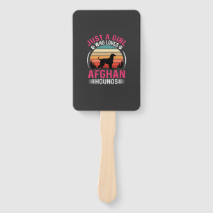 Afghan Hounds Retro Sunset Dog Lover Hand Fan
