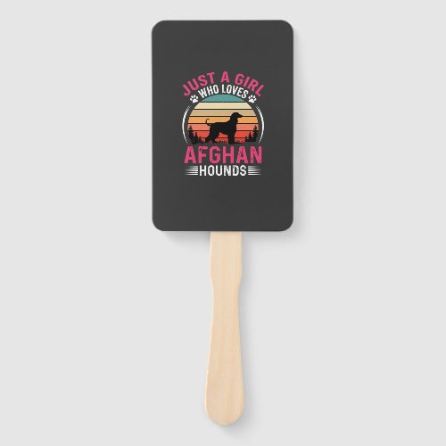 Afghan Hounds Retro Sunset Dog Lover Hand Fan