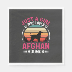Afghan Hounds Retro Sunset Dog Lover Napkins