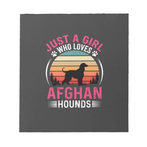 Afghan Hounds Retro Sunset Dog Lover Notepad
