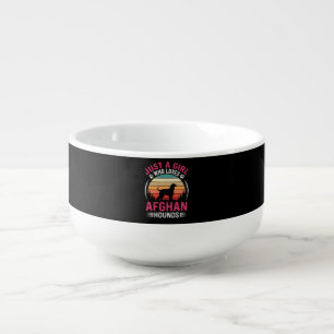 Afghan Hounds Retro Sunset Dog Lover Soup Mug