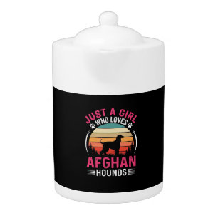 Afghan Hounds Retro Sunset Dog Lover Teapot