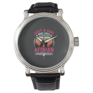 Afghan Hounds Retro Sunset Dog Lover Watch