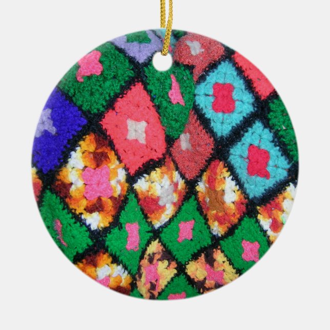 Afghan Jewel Ceramic Ornament (Front)