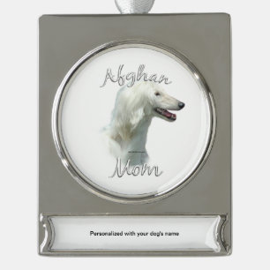 Afghan Mom 2 Silver Plated Banner Ornament
