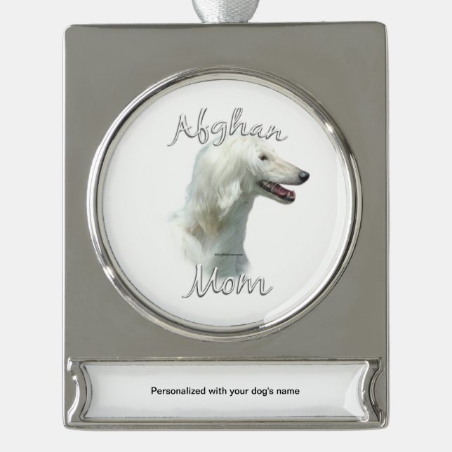 Afghan Mom 2 Silver Plated Banner Ornament (Front)