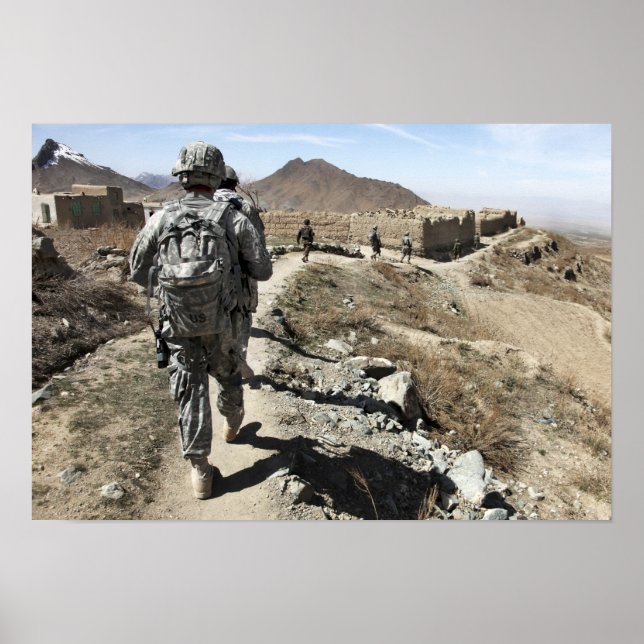 Afghan National Army and US soldiers Poster (Front)