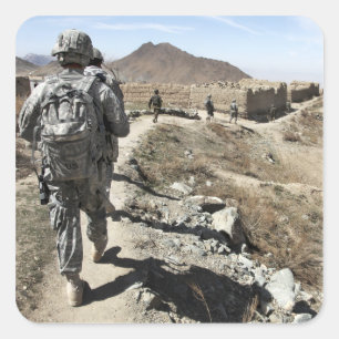 Afghan National Army and US soldiers Square Sticker