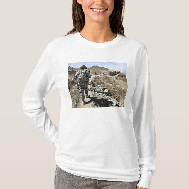 Afghan National Army and US soldiers T-Shirt (Front)