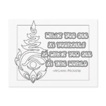 Afghan Proverb Coloring Card