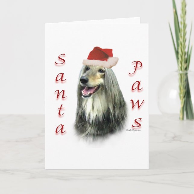 Afghan Santa Paws Holiday Card (Front)