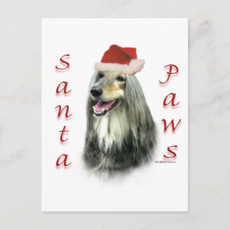 Afghan Santa Paws Holiday Postcard