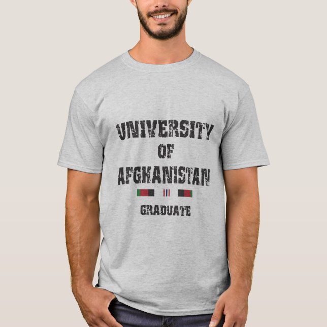 Afghan veteran graduate distressed 2 shirt (Front)