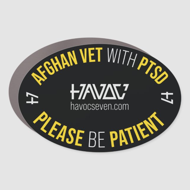 Afghan Veteran with PTSD bumper sticker military Car Magnet (Front)