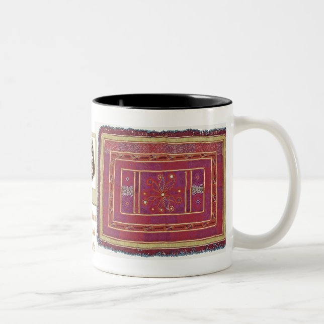 Afghan Wedding Textile Two-Tone Coffee Mug (Right)